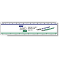 .020 White Plastic Rulers 1.5"x6.25" Rectangle / Square Corner, Spot Color